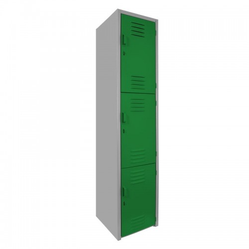 Locker metálico dual grande - 3 puertas verde 